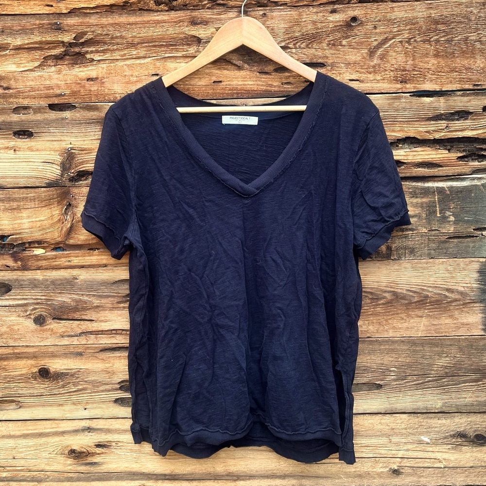 PROJECT SOCIAL T | Black V-Neck Tee S
